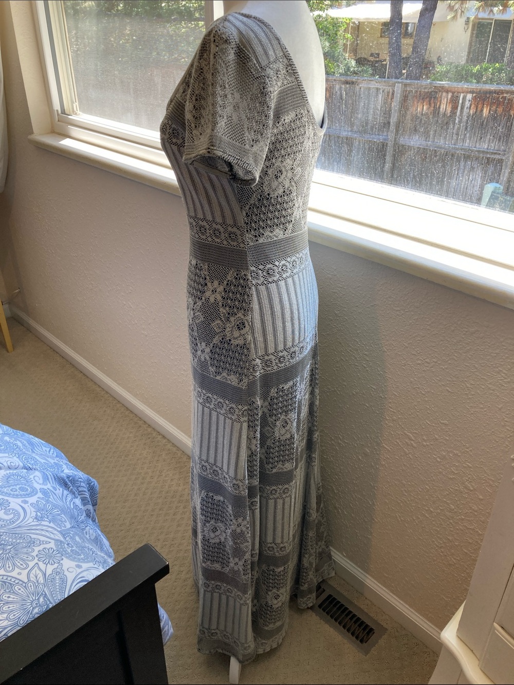 Breakin' Loose Silver Vintage Maxi Dress size 5/6 - Picture 7 of 9